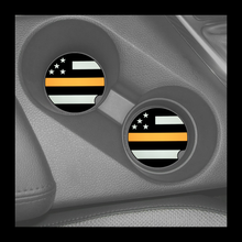 Load image into Gallery viewer, Set of 2 Thin Orange Line USCG Silicone Car Cup Coasters Coastie Rescue Coast Guard - www.ChallengeCoinCreations.com