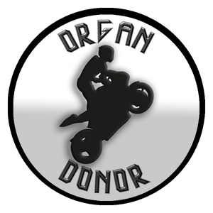 3.5 " Motorcycle Sticker (2 pack) Ships from USA "Organ Donor?"