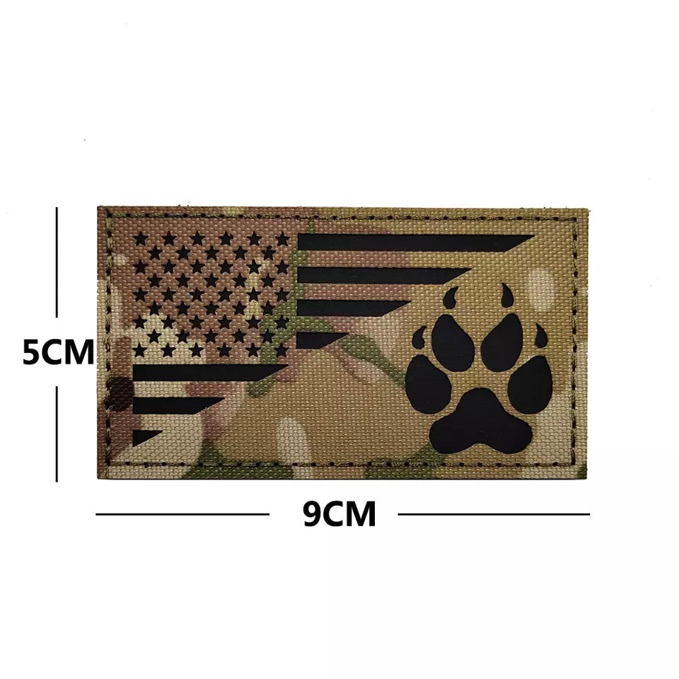 K9 Canine Paw USA FLAG Hook and Loop Morale Patch Army Navy USMC Air Force LEO FREE USA SHIPPING SHIPS FROM USA M00043-1 PAT-67
