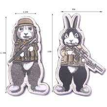 Load image into Gallery viewer, Funny Armed Rabbit Tactical Embroidered Hook and Loop Morale Patch FREE USA SHIPPING SHIPS FREE FROM USA V-00087 PAT-358 A/B