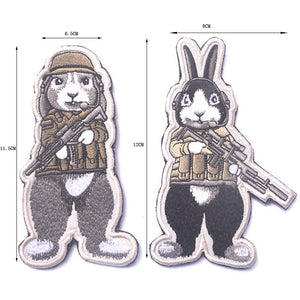 Funny Armed Rabbit Tactical Embroidered Hook and Loop Morale Patch FREE USA SHIPPING SHIPS FREE FROM USA V-00087 PAT-358 A/B