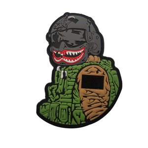 Dino Warrior Dinosaur Soldier PVC Hook and Loop Morale Patch FREE USA SHIPPING SHIPS FROM USA PAT-721