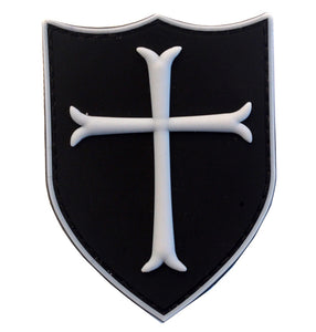 Masonic Templar Cross on Shield PVC Hook and Loop Morale Patch FREE USA SHIPPING SHIPS FROM USA PAT-526 (E)