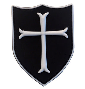 Masonic Templar Cross on Shield PVC Hook and Loop Morale Patch FREE USA SHIPPING SHIPS FROM USA PAT-526