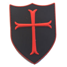 Load image into Gallery viewer, Masonic Templar Cross on Shield PVC Hook and Loop Morale Patch FREE USA SHIPPING SHIPS FROM USA PAT-526