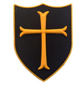 Masonic Templar Cross on Shield PVC Hook and Loop Morale Patch FREE USA SHIPPING SHIPS FROM USA PAT-526 (E)