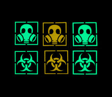 Load image into Gallery viewer, Glow in the Dark Haz Mat HAZMAT  Biohazard Gas Mask Tactical Embroidered Hook and Loop Morale Patch FREE USA SHIPPING SHIPS FREE FROM USA M-00102 PAT-376 381