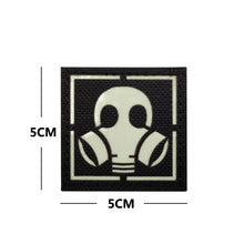 Load image into Gallery viewer, Glow in the Dark Haz Mat HAZMAT  Biohazard Gas Mask Tactical Embroidered Hook and Loop Morale Patch FREE USA SHIPPING SHIPS FREE FROM USA M-00102 PAT-376 381