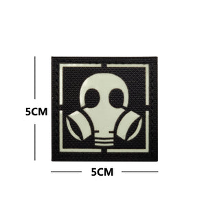 Glow in the Dark Haz Mat HAZMAT  Biohazard Gas Mask Tactical Embroidered Hook and Loop Morale Patch FREE USA SHIPPING SHIPS FREE FROM USA M-00102 PAT-376 381
