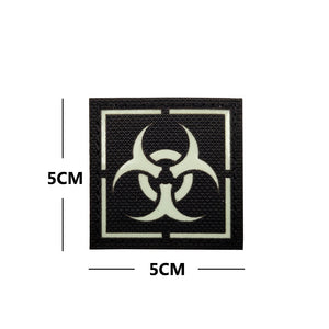 Glow in the Dark Haz Mat HAZMAT  Biohazard Gas Mask Tactical Embroidered Hook and Loop Morale Patch FREE USA SHIPPING SHIPS FREE FROM USA M-00102 PAT-376 381