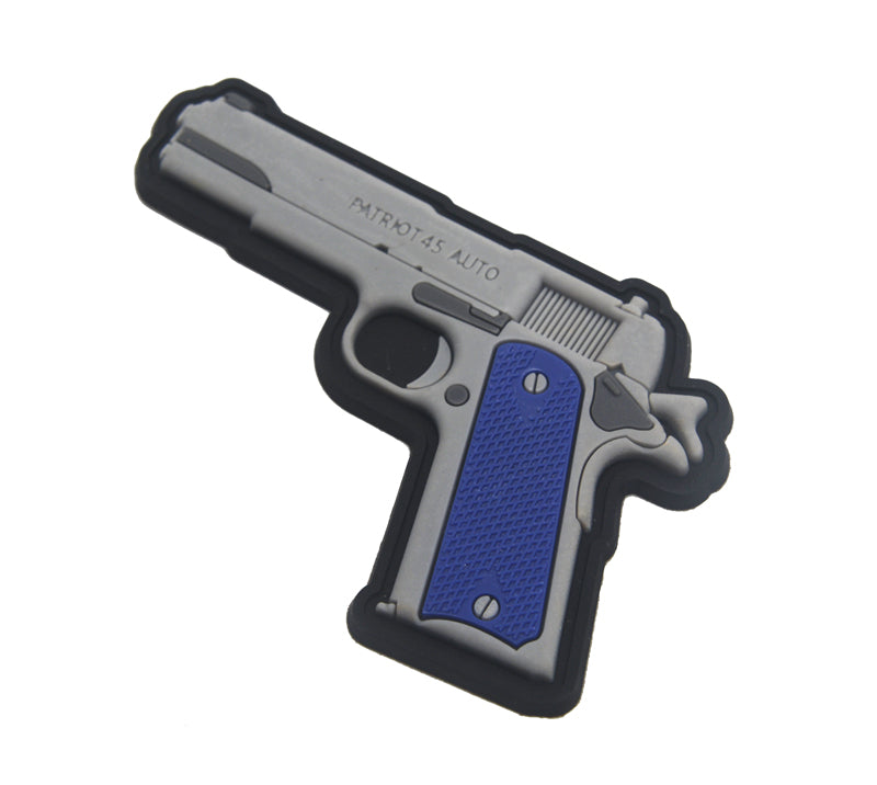 Blue Grip 3D .45 Caliber Handgun PVC Hook and Loop Morale Patch FREE USA SHIPPING SHIPS FROM USA PAT-451