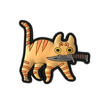 Load image into Gallery viewer, Kitty Cat With Knife Tactical PVC Hook and Loop Morale Patch FREE USA SHIPPING SHIPS FREE FROM USA P-00102 PAT-385 392
