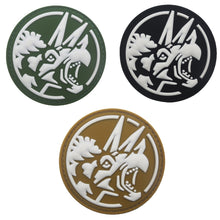 Load image into Gallery viewer, Triceratops PVC Hook and Loop Morale Patch FREE USA SHIPPING SHIPS FROM USA PAT-485