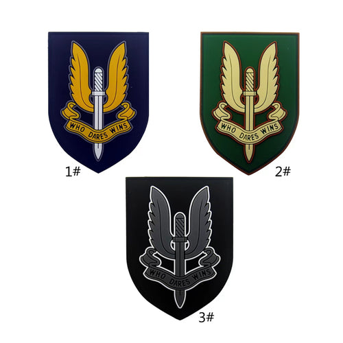 British SAS Who Dares Wins PVC Hook and Loop Morale Patch PAT-435 FREE USA SHIPPING SHIPS FREE FROM USA