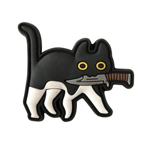 Kitty Cat With Knife Tactical PVC Hook and Loop Morale Patch FREE USA SHIPPING SHIPS FREE FROM USA P-00102 PAT-385 392