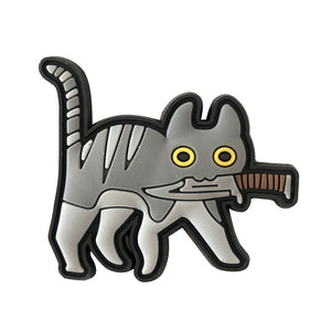 Kitty Cat With Knife Tactical PVC Hook and Loop Morale Patch FREE USA SHIPPING SHIPS FREE FROM USA P-00102 PAT-385 392