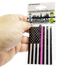 Load image into Gallery viewer, Thin Pink Line Police Flag Air Freshener Car Home Office Breast Cancer Awareness DL13-013