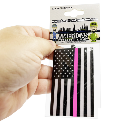 Thin Pink Line Police Flag Air Freshener Car Home Office Breast Cancer Awareness DL13-013