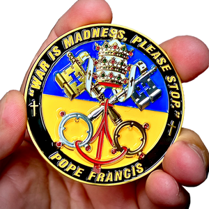Pope Francis Catholic Church Vatican Volodymyr Zelenskyy President of Ukraine Military Ukrainian Armed Forces Challenge Coin EL13-002