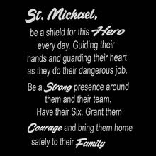 Load image into Gallery viewer, 911 Emergency Police Dispatcher Thin Yellow Line Prayer Saint Michael Corrections Protect Us Matthew 14:30 Challenge Coin Dog Tag Keychain Thin Gold Line GL6-007 KCDT-12A