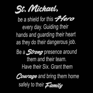 Border Patrol Agent or Sheriff Deputy Prayer Saint Michael Protect Us Matthew 14:30 Challenge Coin Dog Tag Keychain Thin Green Line GL5-006 KCDT-13