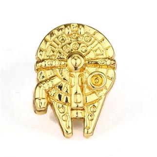 Gold Millennium Falcon Star Wars Hans Solo Chewy Chewbacca lapel pin PP-008 - www.ChallengeCoinCreations.com