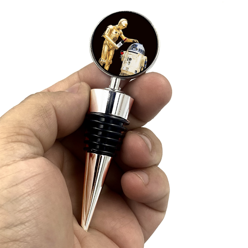 Star Wars Droid R2D2 C3PO Inspired Wine Stopper - www.ChallengeCoinCreations.com