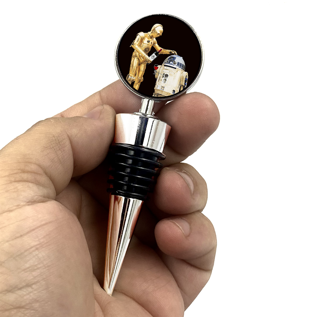 Star Wars Droid R2D2 C3PO Inspired Wine Stopper - www.ChallengeCoinCreations.com