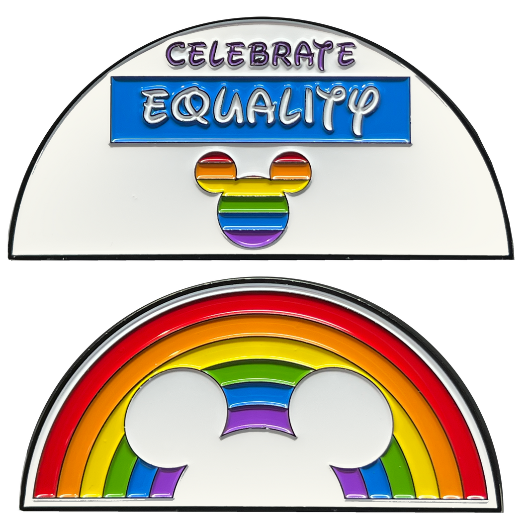 Disney Equality LGBTQ Rainbow Mouse Ears Challenge Coin EL12-013