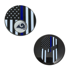 Los Angles Rams Police Thin Blue Line Gladiator Challenge Coin LAPD