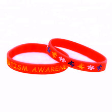 Load image into Gallery viewer, Autism Awareness Silicone Bracelets 6 colors Available Individual or as a Set of 6 - www.ChallengeCoinCreations.com
