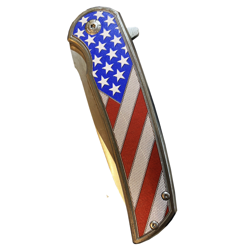 American Flag pocket knife Police Law Enforcement First Responder Rescue Tactical Survival Military Veteran USA BL1-02 - www.ChallengeCoinCreations.com