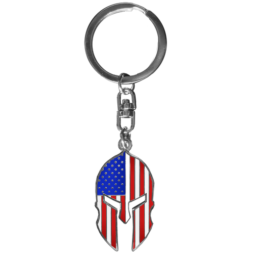 Gladiator Patriot American Flag Spartan Helmet Keychain Military Veteran GHKB-1F KC-42