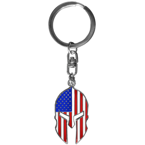 Gladiator Patriot American Flag Spartan Helmet Keychain Military Veteran GHKB-1F KC-42