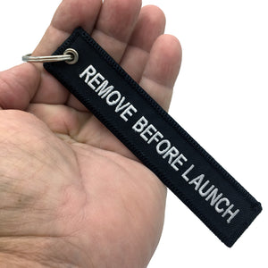 Large 5 inch Black Artemis REMOVE BEFORE LAUNCH Luggage Tag zipper pull keychain NASA BL16-004 LKC-92