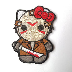 Jason Hello Voorhees Kitty Friday the 13th Mash Up Embroidered Hook and Loop Morale Patch FREE USA SHIPPING SHIPS FREE FROM USA PAT-619