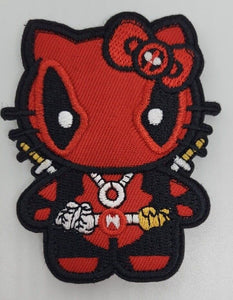 Hello Deadpool Kitty Mash Up Embroidered Hook and Loop Morale Patch FREE USA SHIPPING SHIPS FREE FROM USA PAT-622