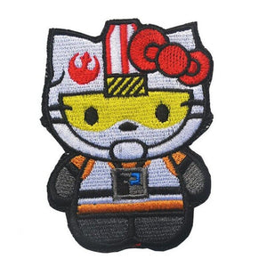 Star Hello Wars Kitty Rebel Pilot Mash Up Embroidered Hook and Loop Morale Patch FREE USA SHIPPING SHIPS FREE FROM USA PAT-623