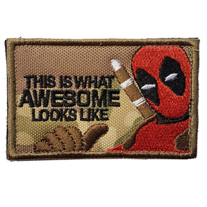 Funny This Is What Awesome Looks Like Deadpool Embroidered Hook and Loop Morale Patch FREE USA SHIPPING SHIPS FREE FROM USA PAT-626