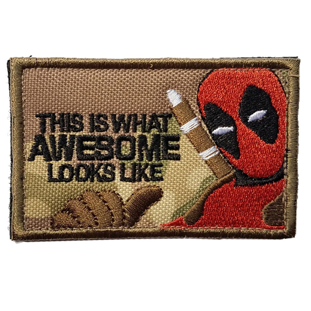 Funny This Is What Awesome Looks Like Deadpool Embroidered Hook and Loop Morale Patch FREE USA SHIPPING SHIPS FREE FROM USA PAT-626