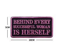 Load image into Gallery viewer, Pink Woman Success Herself Strong Hook and Loop Morale Patch Army Navy USMC Air Force LEO FREE USA SHIPPING SHIPS FROM USA V00911  PAT-75