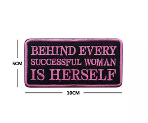 Pink Woman Success Herself Strong Hook and Loop Morale Patch Army Navy USMC Air Force LEO FREE USA SHIPPING SHIPS FROM USA V00911  PAT-75