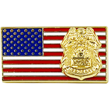 Load image into Gallery viewer, New York Police Department Sergeant American Flag Pin USA NYPD SGT BFP-004 P-160A