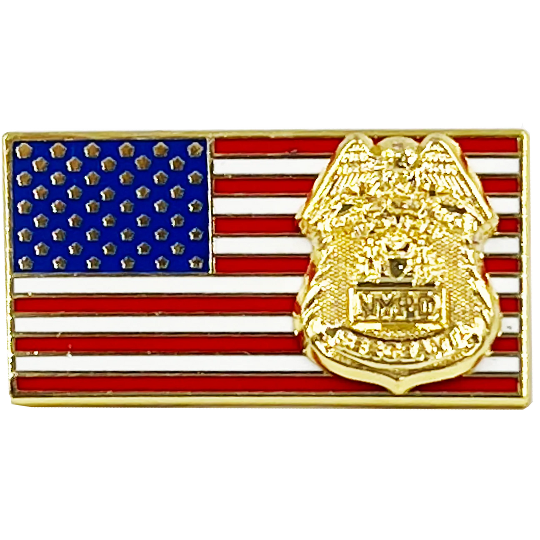 New York Police Department Sergeant American Flag Pin USA NYPD SGT BFP-004 P-160A