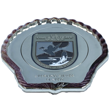 Load image into Gallery viewer, FWL U.S. FISH AND WILDLIFE SERVICE Sterling Silver Plated Seashell Challenge Coin Shell Federal FWS EL4-017 - www.ChallengeCoinCreations.com