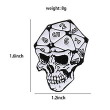 Load image into Gallery viewer, Dungeons and Dragons Inspired D20 20 Sided Dice Skull Pin DD1 - www.ChallengeCoinCreations.com