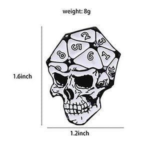 Dungeons and Dragons Inspired D20 20 Sided Dice Skull Pin DD1 - www.ChallengeCoinCreations.com