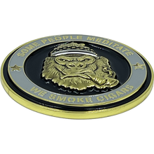 Load image into Gallery viewer, Corrections CO Thin Gray Line Correctional Officer Cigar Gorilla Challenge Coin Tap Dat Ash Some People Meditate We Smoke Cigars BL12-010 - www.ChallengeCoinCreations.com