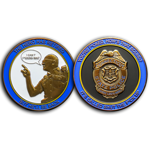 Trooper Matthew Spina Retired CSP Version 7 Challenge Coin Connecticut State Police CT GL10-002