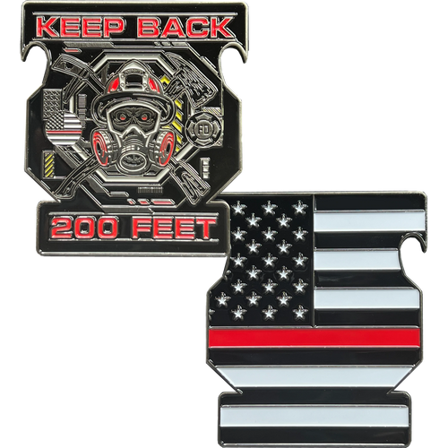 Thin Red Line Fire Fighter Challenge Coin Bottle Opener Fire Department Fireman BL3-018